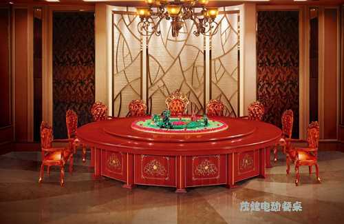 酒店饭店包间豪华电动餐桌图片