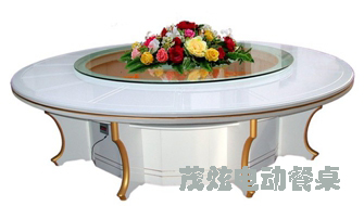 酒店餐饮豪华电动餐桌转盘图片