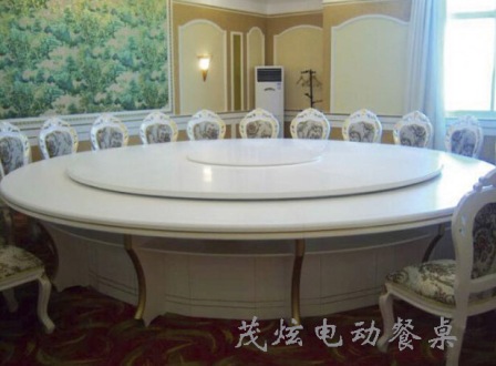 酒店白色大理石电动餐桌价格