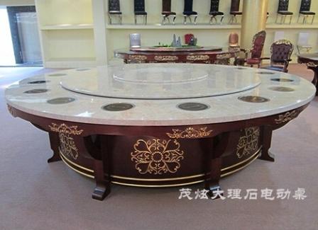 玻璃电动转盘餐桌图片
