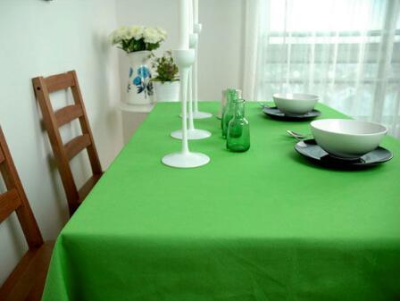 简约欧式纯棉绿色桌布