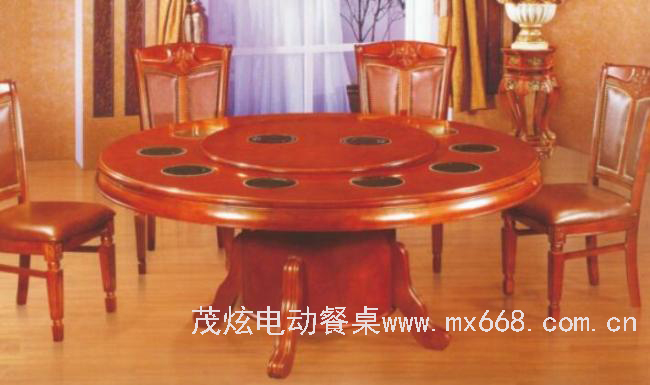 实木电动餐桌图片