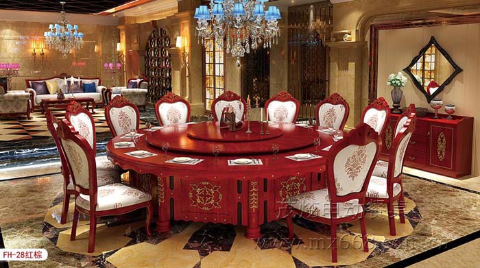 新中式酒店电动餐桌